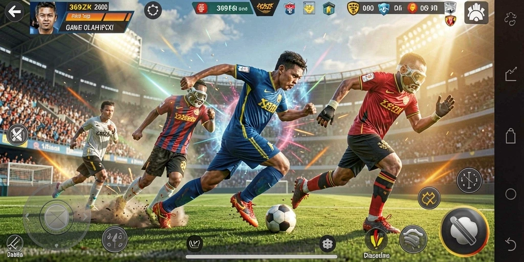 Tampilan gameplay dinamis dari 369ZK yang penuh aksi olahraga.
