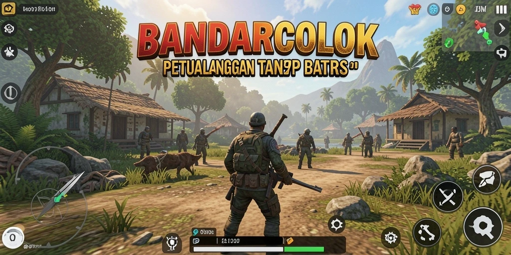 Screenshot menunjukkan gameplay dinamis BANDARCOLOK di dunia terbuka.