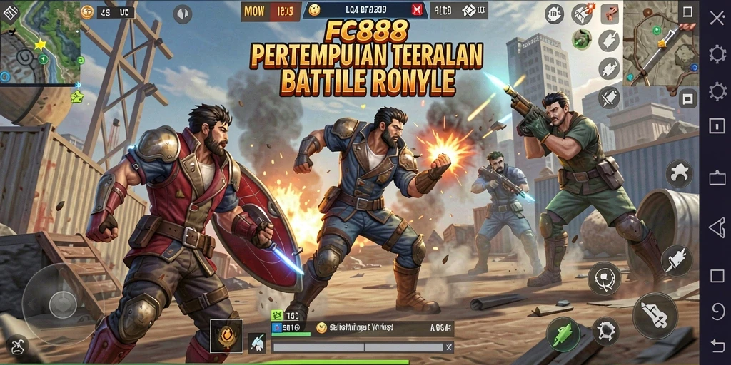 Tangkapan layar FC888 menampilkan aksi seru dalam gameplay Battle Royale.