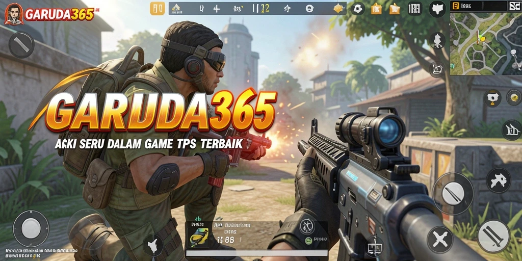 Tangkapan layar gameplay GARUDA365 menampilkan aksi seru dalam pertarungan TPS.