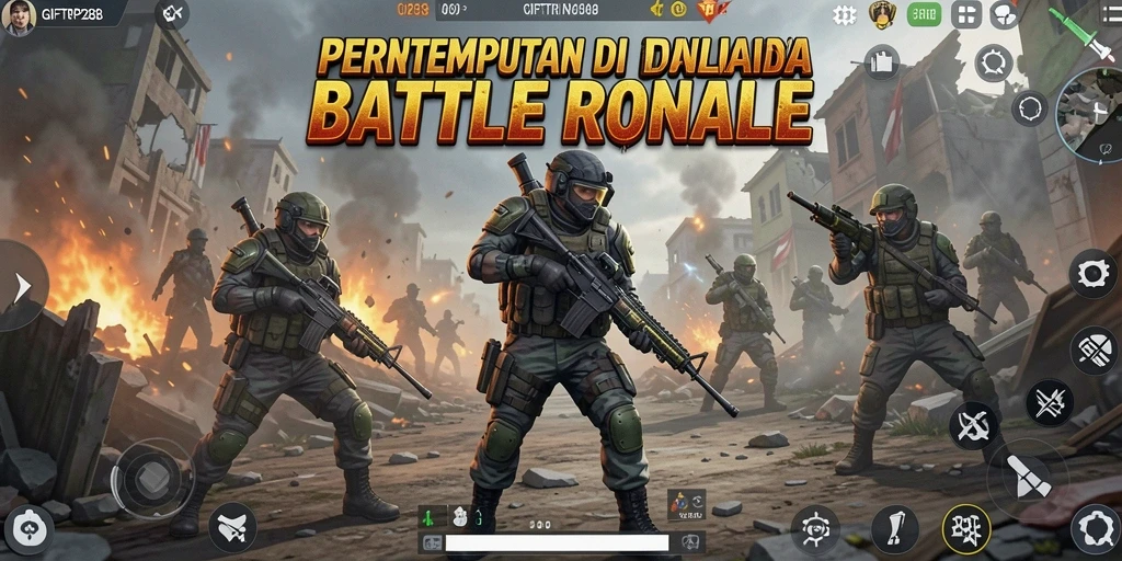 Tangkapan layar menampilkan aksi pertempuran sengit di GIFTRP288.