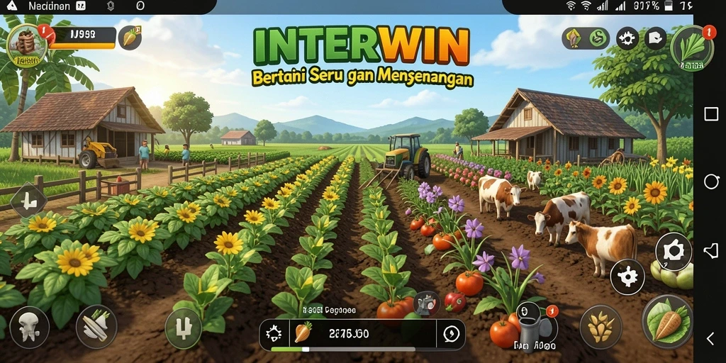 Gameplay pertanian yang seru dan interaktif di INTERWIN.