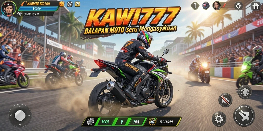 Gameplay seru KAWI777 dengan balapan motor