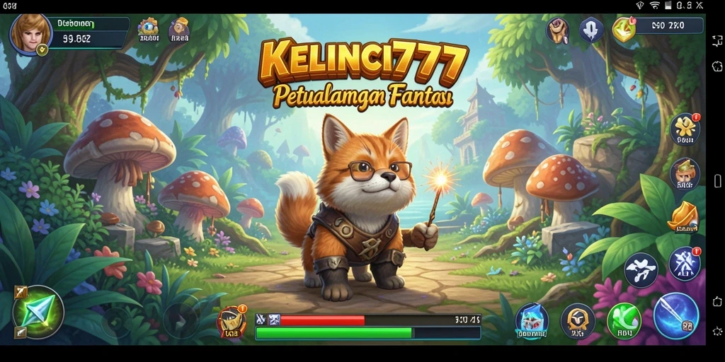 Screenshot permainan KELINCI777 menampilkan aksi pertarungan epik dalam dunia RPG.
