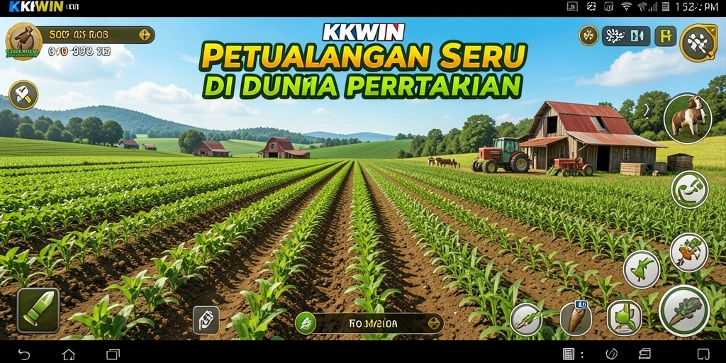 Gameplay seru bertani dan merawat hewan dalam KKWIN.