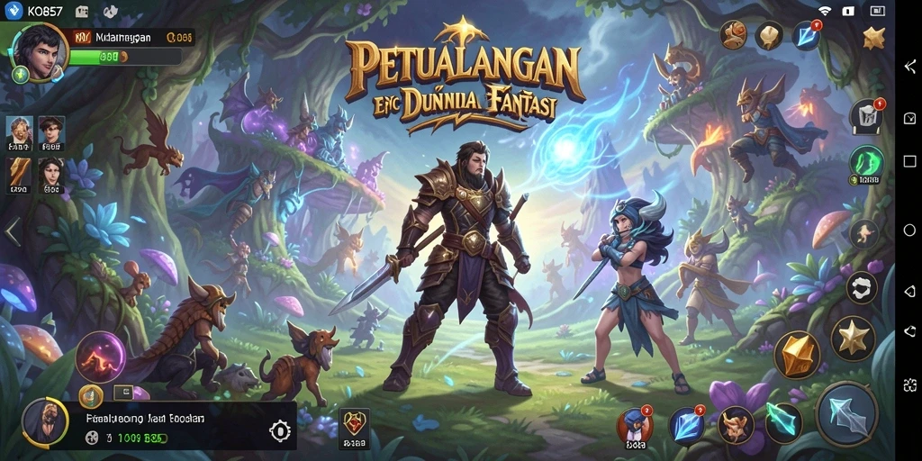 Screenshot menunjukkan gameplay RPG yang mendebarkan dan penuh aksi.