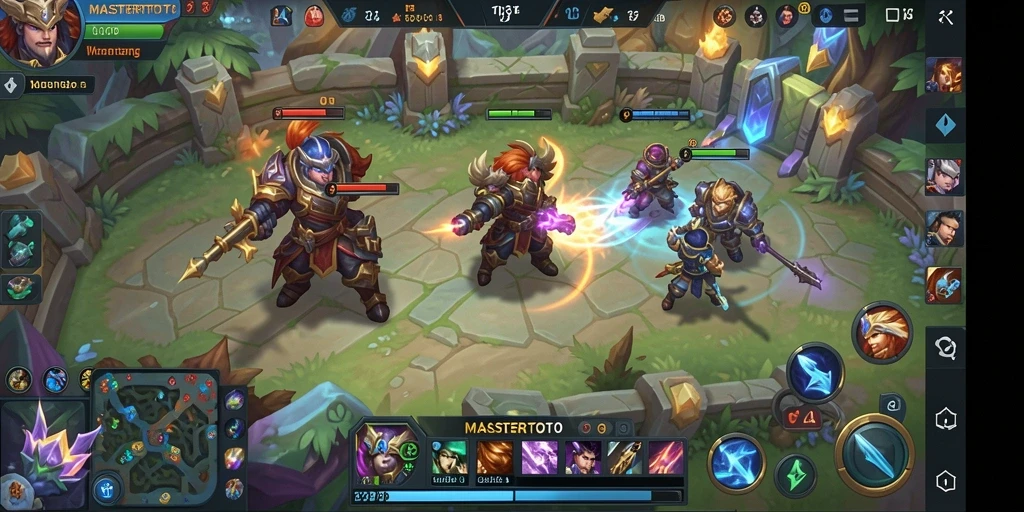 Tangkapan layar gameplay MASTERTOTO yang seru di arena MOBA.