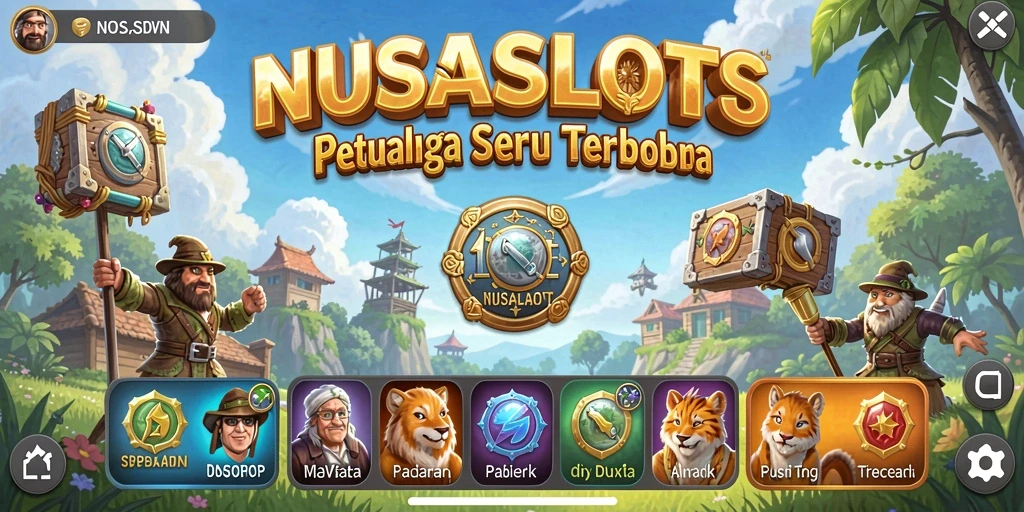 Tangkapan layar gameplay NUSASLOTS menunjukkan dunia terbuka yang megah dan penuh petualangan.