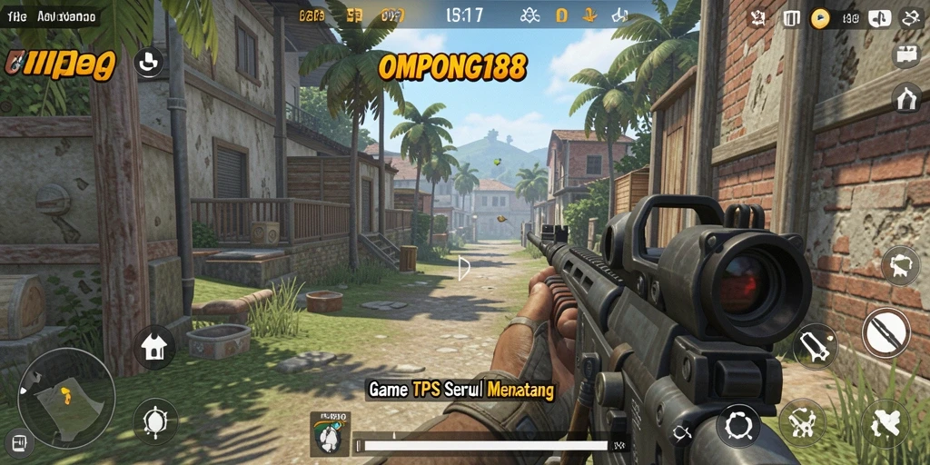 Screenshot OMPONG188 menampilkan aksi pertempuran yang seru dan intens.