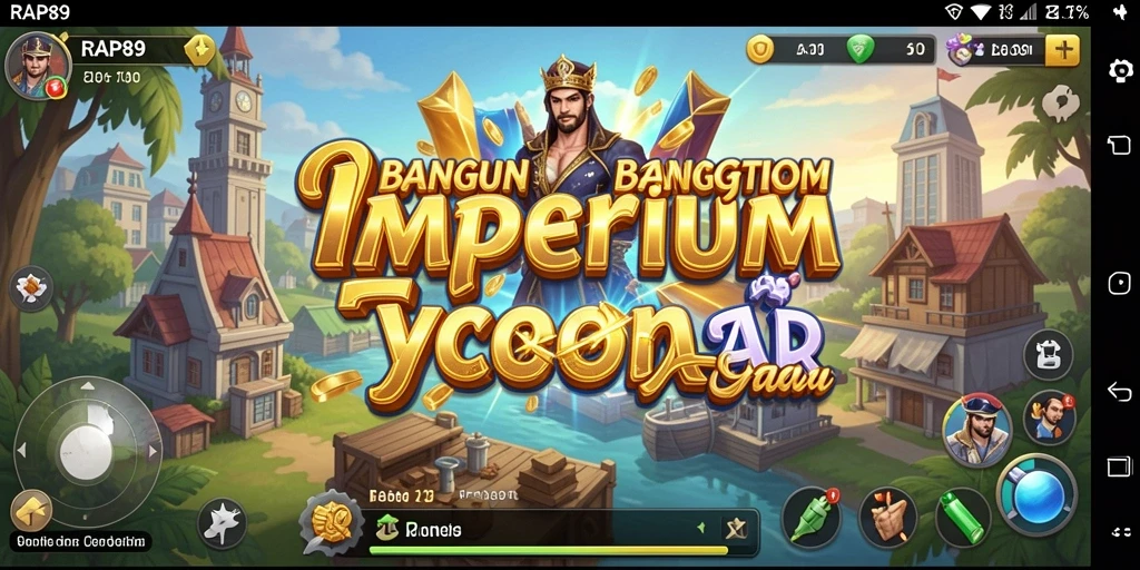 Tampilan layar gameplay RAP89 dengan strategi bisnis yang cerdas.