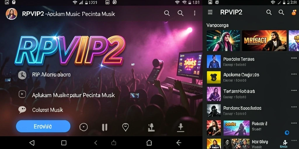 Tampilan screenshot RPVIP2 menampilkan gameplay musik yang menarik.