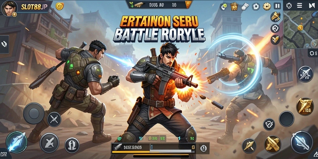 Gameplay seru di SLOT88JP dengan intensitas pertarungan Battle Royale.