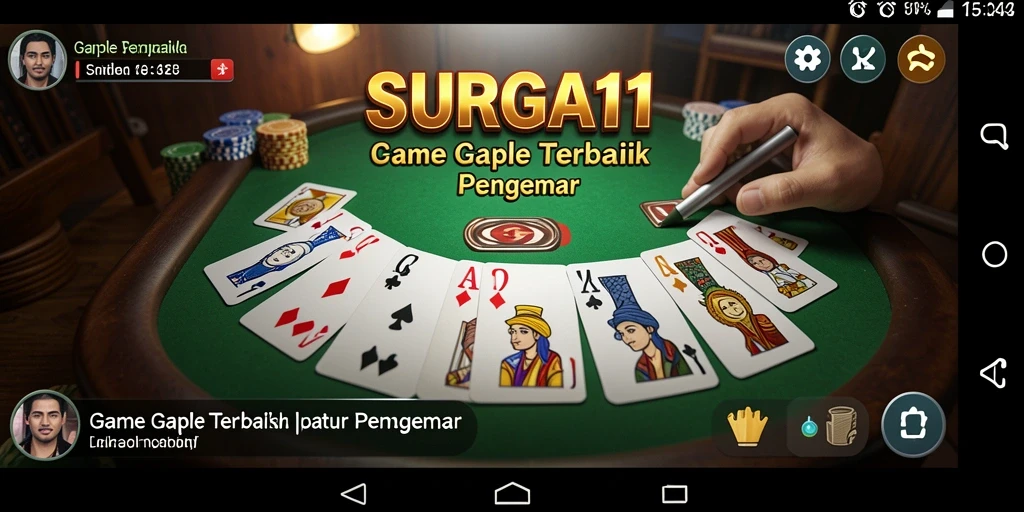 Screenshot SURGA11 menunjukkan aksi seru permainan Gaple.