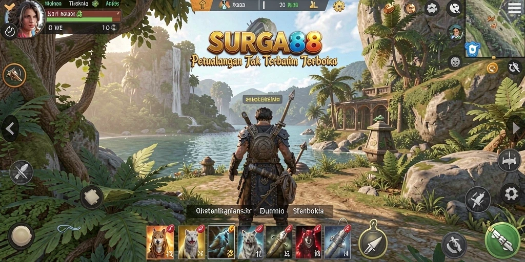 Tampilan gameplay SURGA88 menampilkan dunia terbuka yang menakjubkan.