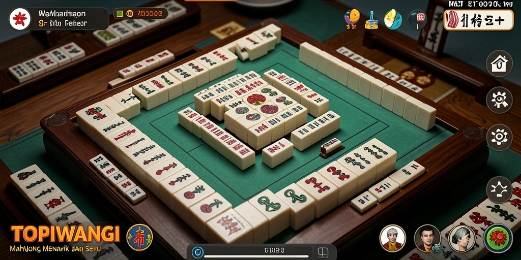 Tampilan layar permainan Mahjong yang menarik di TOPIWANGI.
