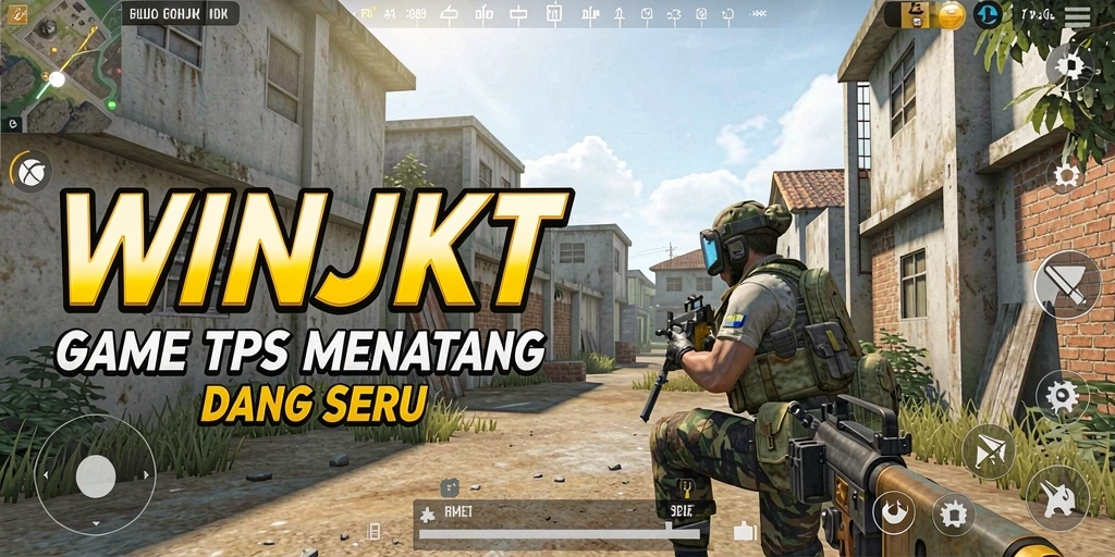 Screenshot gameplay WINJKT menampilkan aksi tembak-menembak yang intens.